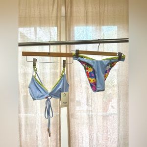 Medium Maaji reversible double layer bikini top and bottom.